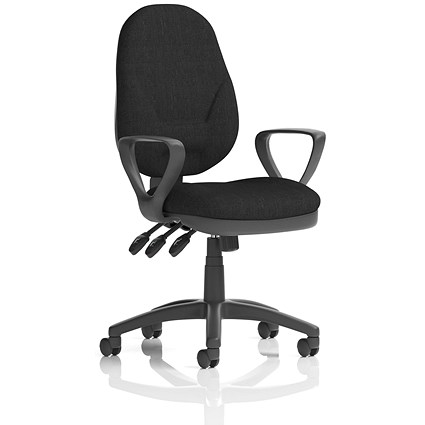 Eclipse Plus XL Operator Chair, Black, With Fixed Height Loop Arms