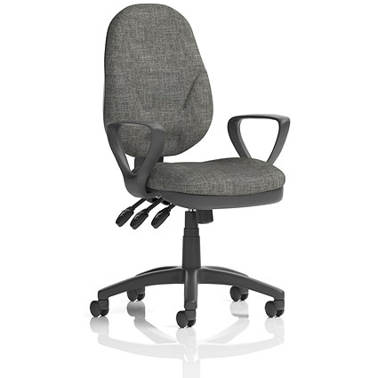 Eclipse Plus XL Operator Chair, Headrest, Fixed Height Arms, Charcoal