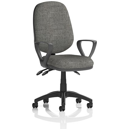 Eclipse Plus III Operator Chair, Fixed Height Arms, Charcoal