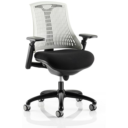 Flex Task Operator Chair, Black Seat, White Back, Black Frame