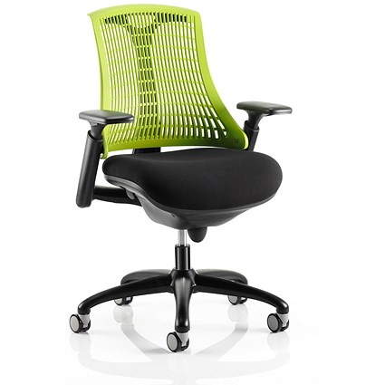 Flex Task Operator Chair, Black Seat, Green Back, Black Frame