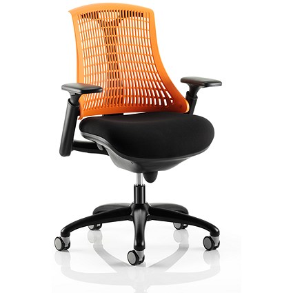 Flex Task Operator Chair, Black Seat, Orange Back, Black Frame