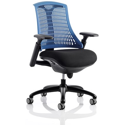 Flex Task Operator Chair, Black Seat, Blue Back, Black Frame