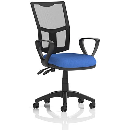 Eclipse Plus II Mesh Back Operator Chair, Fixed Height Arms, Blue
