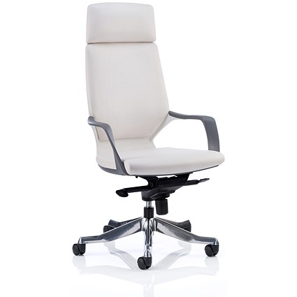 Xenon Executive Chair, Leather, White on White