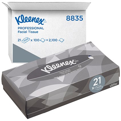 Kleenex Facial Tissues, 2-Ply, 21 Boxes of 100 Sheets