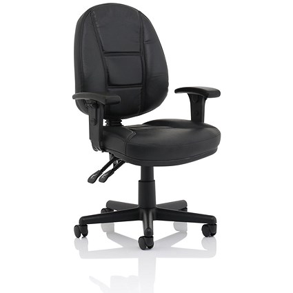 Jackson High Back Executive Chair, Height Adjustable Arms, Black