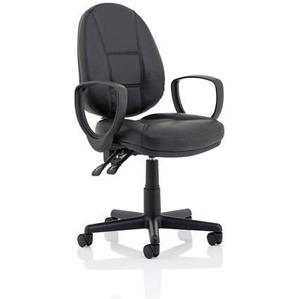 Jackson High Back Executive Chair, Fixed Height Arms, Black