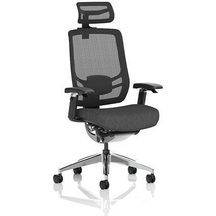 Ergo Click Mesh Back Operator Chair, Headrest, Height Adjustable Arms, Black
