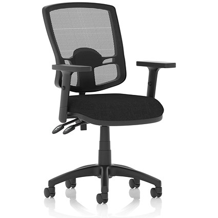 Eclipse Plus II Deluxe Mesh Back Operator Chair, Black, With Height Adjustable Arms