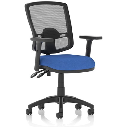 Eclipse Plus II Deluxe Mesh Back Operator Chair, Height Adjustable Arms, Blue