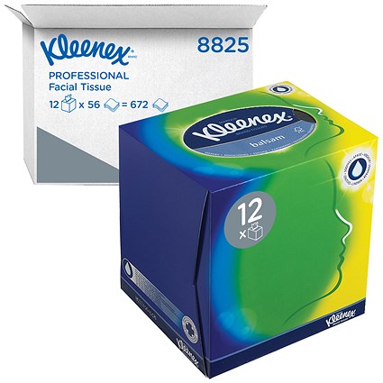 Kleenex Facial Tissue Cubes, 3-Ply, 12 Cubes of 56 Sheets