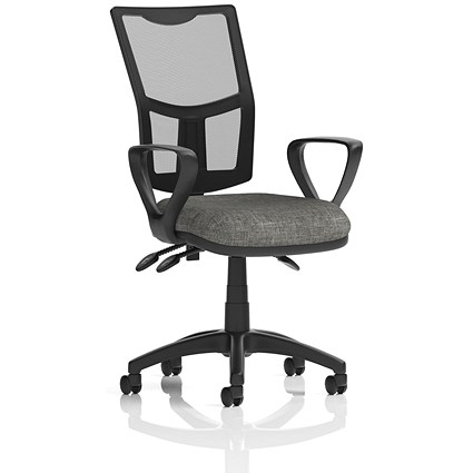 Eclipse Plus III Mesh Back Operator Chair, Fixed Height Arms, Charcoal