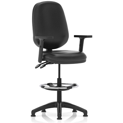Eclipse Plus II High Rise Operator Chair, Black Leather, Height Adjustable Arms Eclipse Plus II High Rise Operator Chair, Black Leather, Height Adjustable Arms