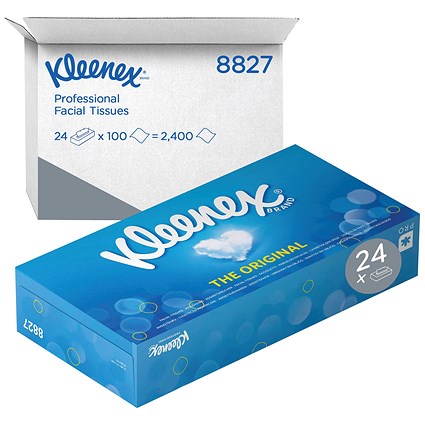Kleenex Facial Tissues, 2-Ply, 24 of 100 Sheets