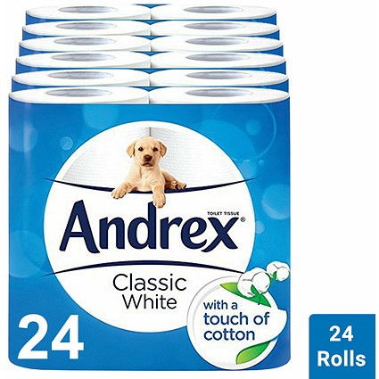 Andrex Classic Clean Toilet Roll, Pack of 24