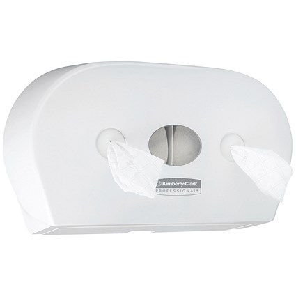 Kimberley Clark Aquarius Mini Twin Centrefeed Toilet Tissue Dispenser, White