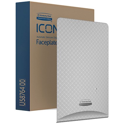 Kimberly Clark Icon Faceplate For Auto Soap and Sanitiser Dispenser Silver Mosaic