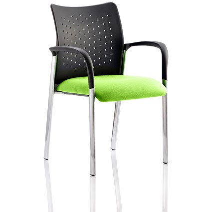 Academy Visitor Chair, With Arms, Nylon Back, Fabric Seat, Myrrh Green