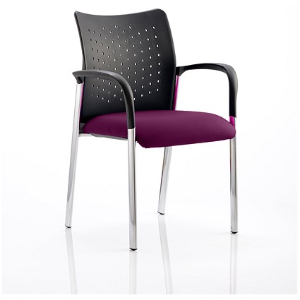 Academy Visitor Chair, With Arms, Nylon Back, Fabric Seat, Tansy Purple