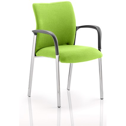 Academy Visitor Chair, With Arms, Fabric Back and Seat, Myrrh Green