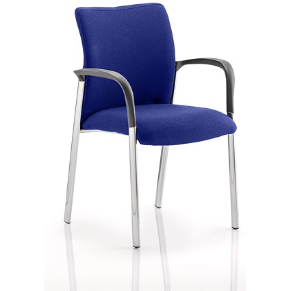 Academy Visitor Chair, With Arms, Fabric Back and Seat, Stevia Blue