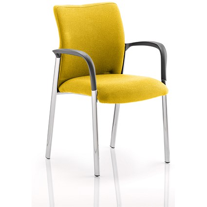 Academy Visitor Chair, With Arms, Fabric Back and Seat, Senna Yellow