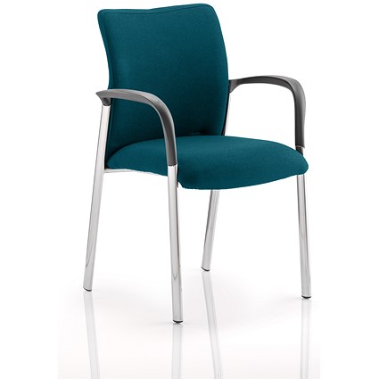 Academy Visitor Chair, With Arms, Fabric Back and Seat, Maringa Teal