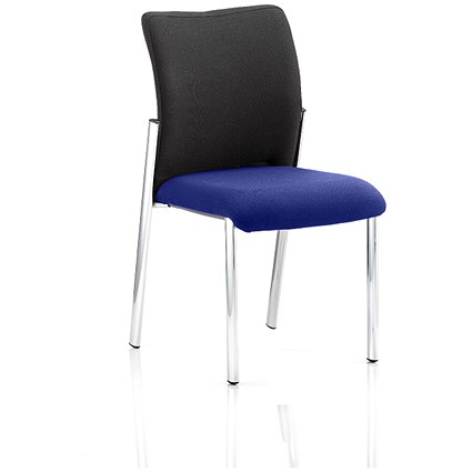 Academy Visitor Chair, Black Fabric Back, Fabric Seat, Stevia Blue