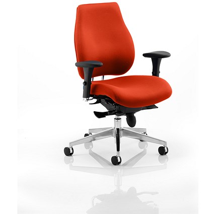 Chiro Plus Ergo Posture Chair, Height Adjustable Arms, Tabasco Orange