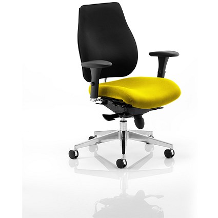 Chiro Plus Ergo Posture Chair, Black Back, Senna Yellow
