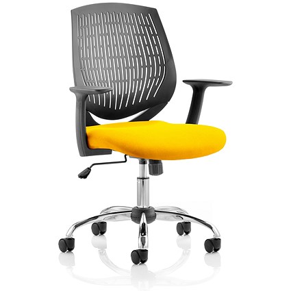Dura Task Operator Chair, Fixed Height Arms, Senna Yellow Dura Task Operator Chair, Fixed Height Arms, Senna Yellow