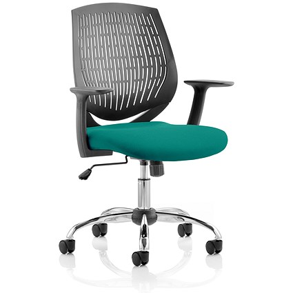 Dura Task Operator Chair, Fixed Height Arms, Maringa Teal