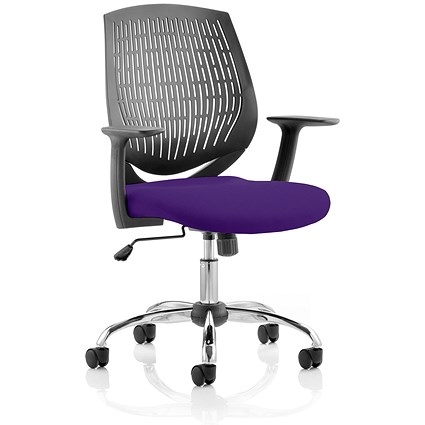 Dura Task Operator Chair, Fixed Height Arms, Tansy Purple