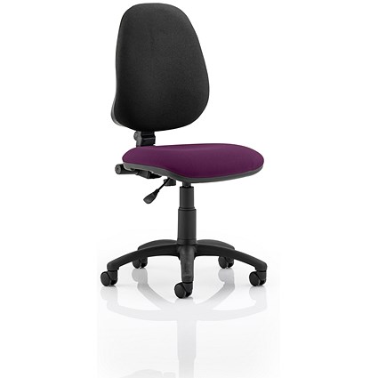 Eclipse 1 Lever Task Operator Chair, Black Back, Tansy Purple