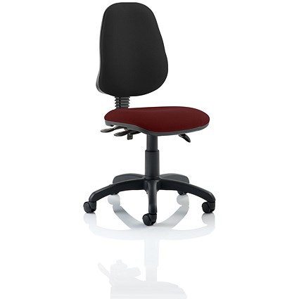 Eclipse 3 Lever Task Operator Chair, Black Back, Ginseng Chilli