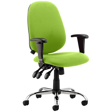 Lisbon Task Operator Chair, Height Adjustable Arms, Myrrh Green