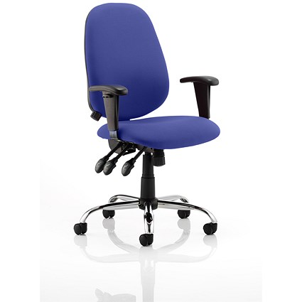 Lisbon Task Operator Chair, Height Adjustable Arms, Stevia Blue Lisbon Task Operator Chair, Height Adjustable Arms, Stevia Blue