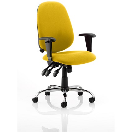 Lisbon Task Operator Chair, Height Adjustable Arms, Senna Yellow