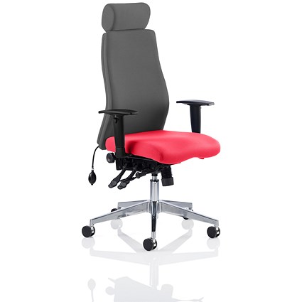 Onyx Posture Chair, With Headrest, Black Back, Bergamot Cherry
