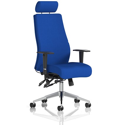 Onyx Posture Chair, Headrest, Height Adjustable Arms, Stevia Blue