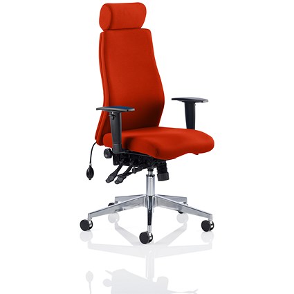 Onyx Posture Chair, With Headrest, Tabasco Orange