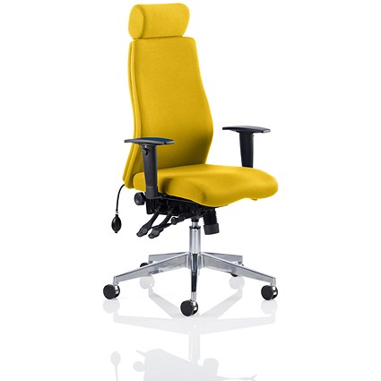 Onyx Posture Chair, With Headrest, Senna Yellow