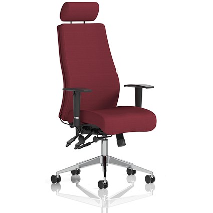 Onyx Posture Chair, Headrest, Height Adjustable Arms, Ginseng Chilli