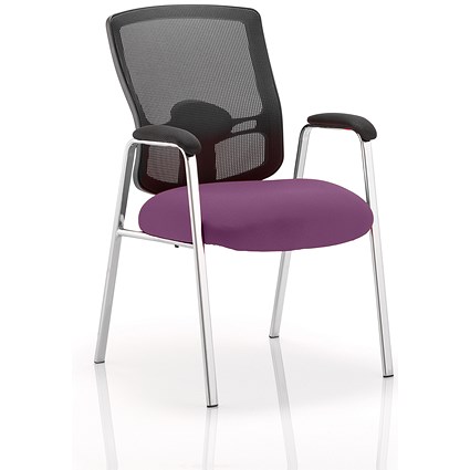 Portland Straight Leg Visitor Chair, Mesh Back, Tansy Purple