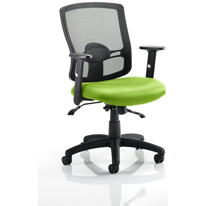 Portland II Operator Mesh Back Chair, Height Adjustable Arms, Myrrh Green