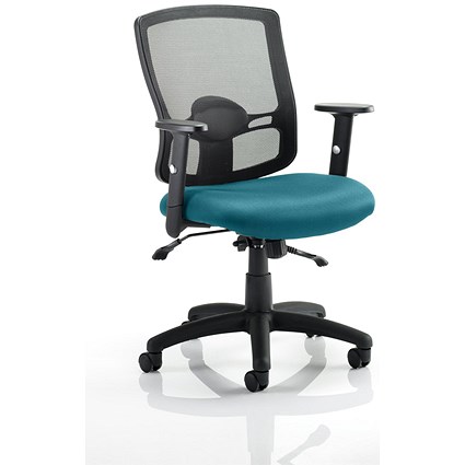 Portland II Operator Mesh Back Chair, Height Adjustable Arms, Maringa Teal