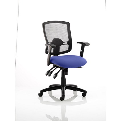 Portland III Operator Mesh Back Chair, Height Adjustable Arms, Stevia Blue