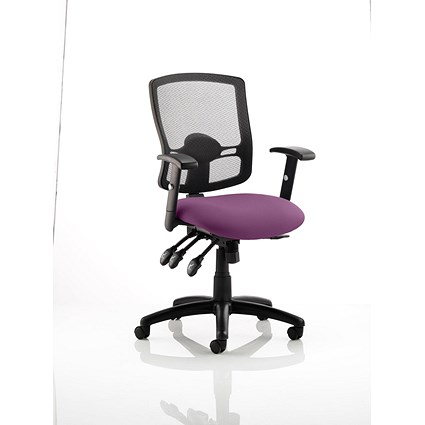 Portland III Operator Mesh Back Chair, Height Adjustable Arms, Tansy Purple