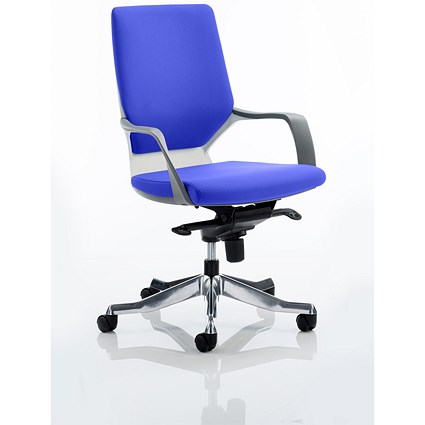 Xenon Medium Back Executive Chair, Fixed Height Arms, Stevia Blue